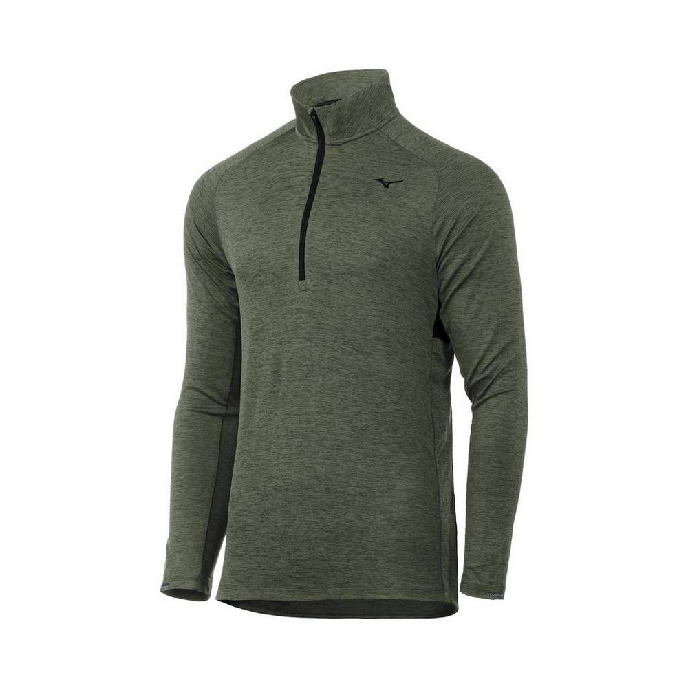 Panske Treningove Oblecenie Mizuno Alpha Half Zip Zelene Vypredaj NTUP12348